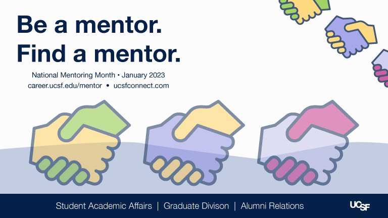 Thumbnail version of Mentoring Month Zoom Background featuring a multicolored handshake design