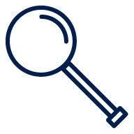 blue outlined magnifying glass